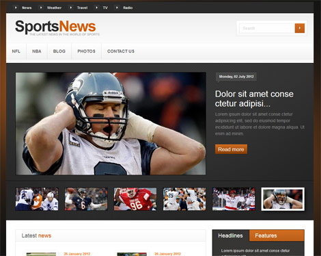 اسپورت جوملا - دانلود قالب خبری ورزشی SportsNews برای سیستم جوملا