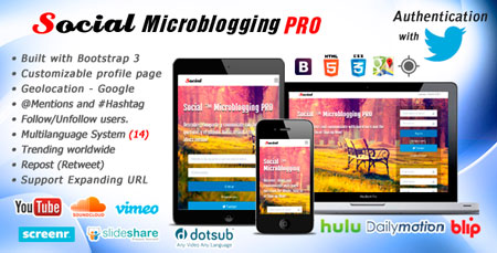 اسکریپت شبکه اجتماعی Social Microblogging PRO