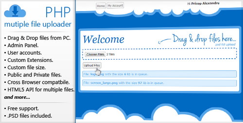 اسکریپت آپلودر PHP Multiple File Uploader